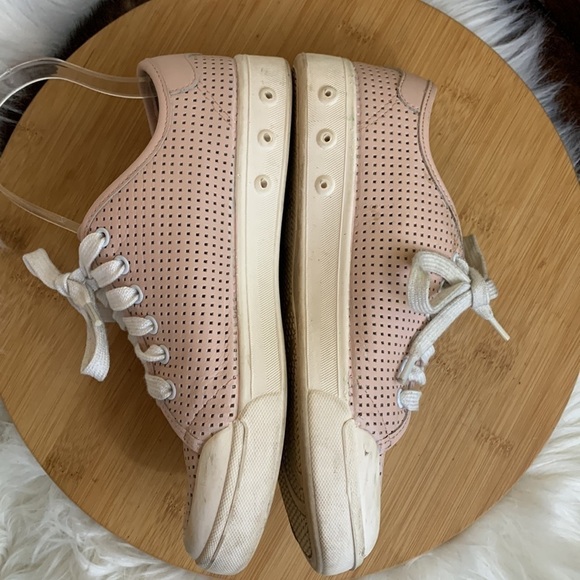 Rag & Bone | Standard Issue Perforated Low Lace Up Pink Leather Sneakers 37 / 7 - Picture 8 of 17